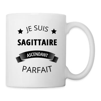 Sagittaire ascendant parfait humour astrologie - Mug blanc - blanc - Droite