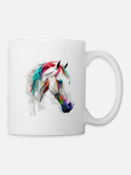 Art de la tête de cheval - Mug blanc - blanc