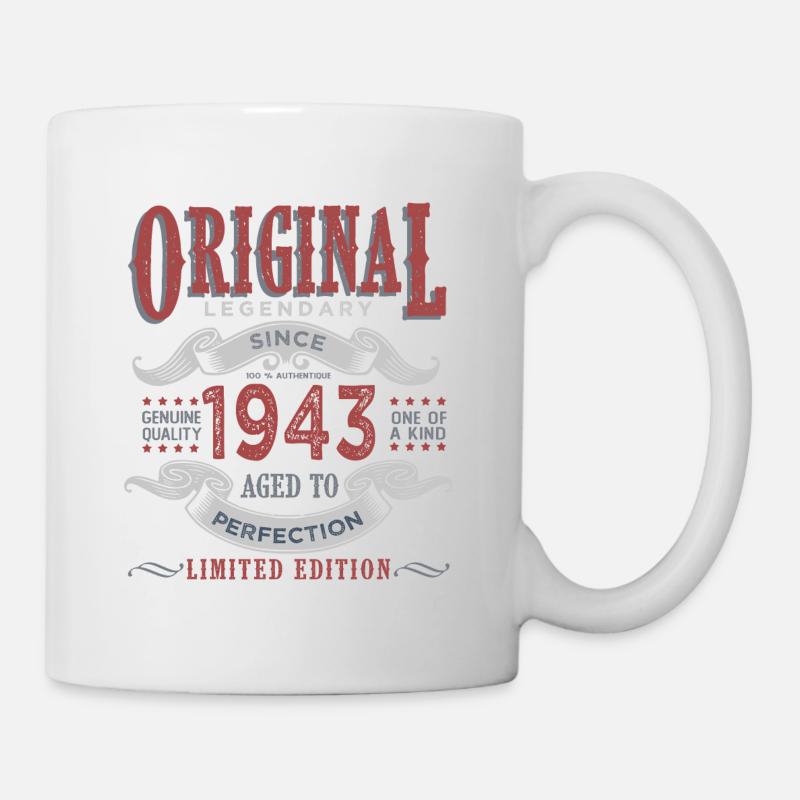 Né en 1943 Cadeau d anniversaire 80 ans original - Mug blanc - blanc