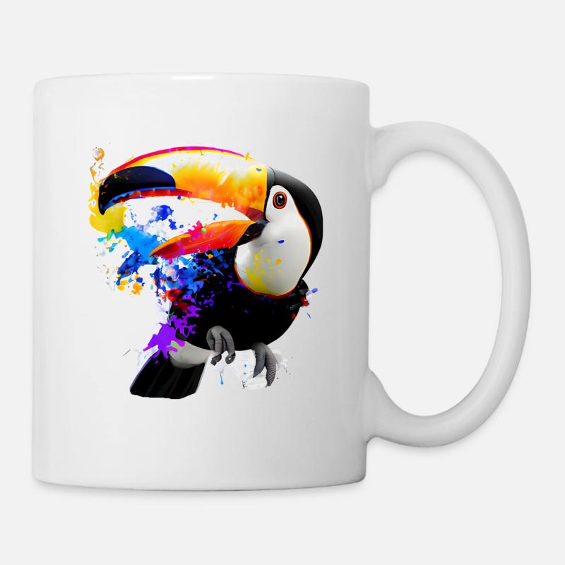 Illustration Toucan colorée - Mug blanc - blanc