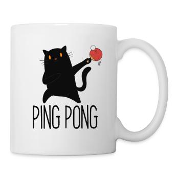 Table Tennis Katze Pingpong Black Cat Outfit - Mug blanc - blanc - Droite