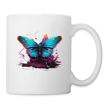 Bright Vaporwave Butterfly - Mug - white - Right