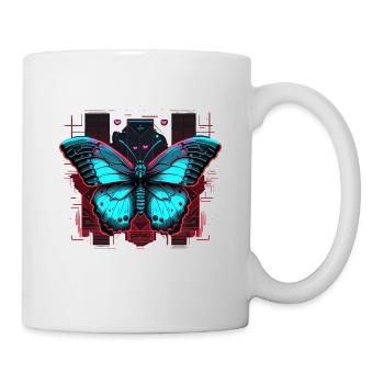 Monarch Vaporwave Schmetterling - Tasse - Weiß - Rechts