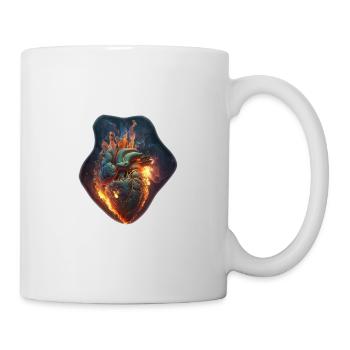 Herz Adrenalin Angeln Drillen - Tasse - Weiß - Rechts