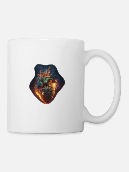 Herz Adrenalin Angeln Drillen - Tasse - Weiß