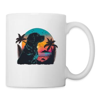 Seaside Time Labrador Retriever Vaporwave - Tasse - Weiß - Rechts