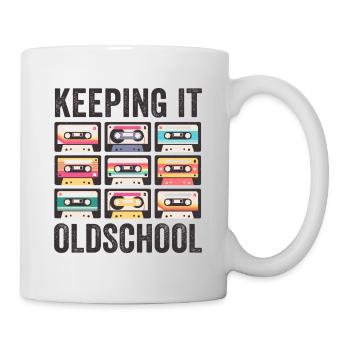 80er 90er Jahre Kassette Mixtape Retro Lustig - Tasse - Weiß - Rechts