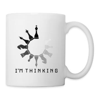 I'M THINKING SCHACHSPIELER SCHACHUHR SCHACHSPIEL - Tasse - Weiß - Rechts