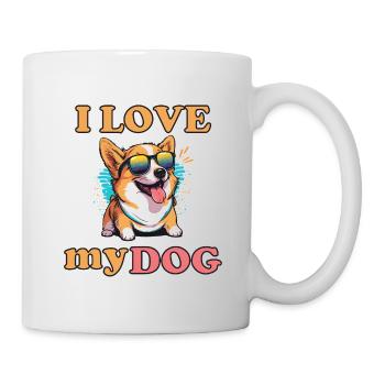 I love my Dog - lustiger süßer shiba inu - Tasse - Weiß - Rechts
