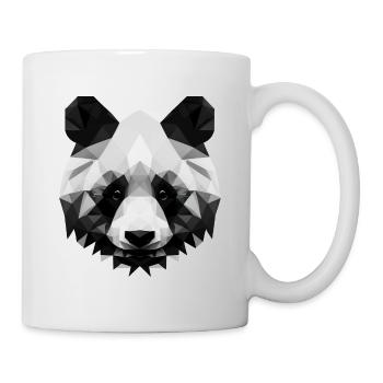 Minimalistischer Polygon-Panda - Tasse - Weiß - Rechts