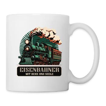 Eisenbahner mit Herz und Seele - Tasse - Weiß - Rechts