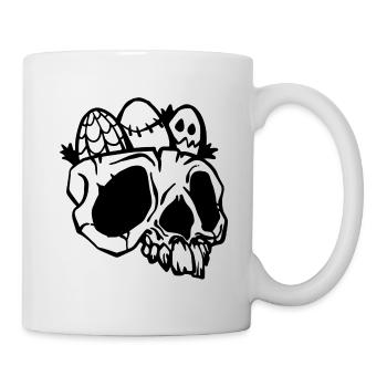 Eier im Schädel - Tasse - Weiß - Rechts