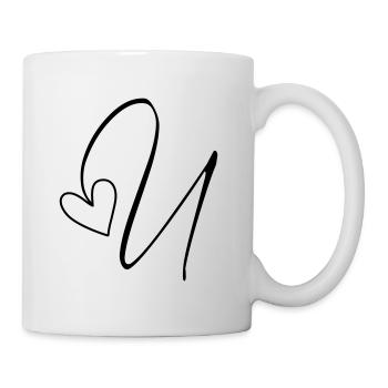 Buchstabe U Buchstabe-U Kalligrafie - Tasse - Weiß - Rechts