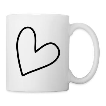 Schlichtes Herz Symbol - Tasse - Weiß - Rechts