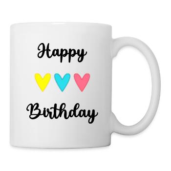HAPPY BIRTHDAY. JOYEUX ANNIVERSAIRE. ANNIVERSAIRE. - Mug blanc - blanc - Droite