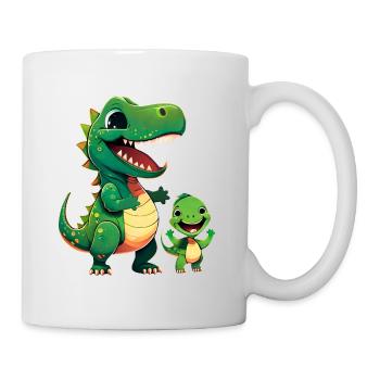 Dinosaurier Baby Tyrannosaurus zwei Dino T-Rex - Tasse - Weiß - Rechts