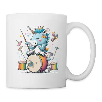 Einhorn-Schlagzeuger - Tasse - Weiß - Rechts