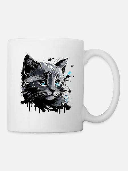 cute kitten, cat - Mug - white