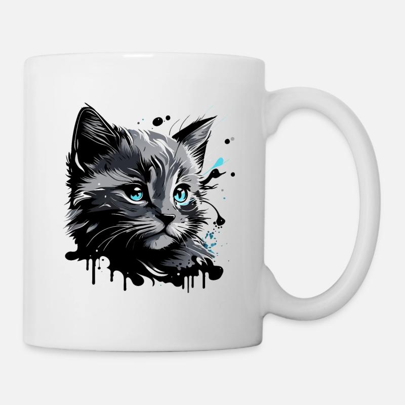 süsses Kätzchen, Katze - Tasse - Weiß