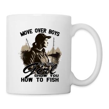 Cette fille vous montre comment pêcher - Pêcheur - Pêche - Mug blanc - blanc - Droite