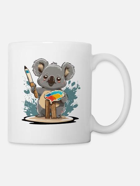 Künstlerischer Koala - Tasse - Weiß