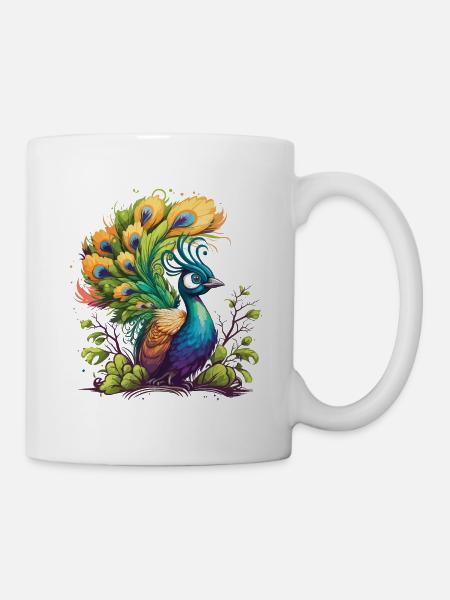 Panache de paons - Mug blanc - blanc