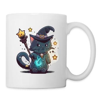 Katzen-Magier - Tasse - Weiß - Rechts