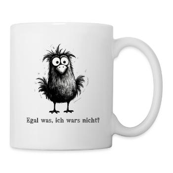 Lustiges Vogel Design mit: Egal was ich wars nicht - Tasse - Weiß - Rechts