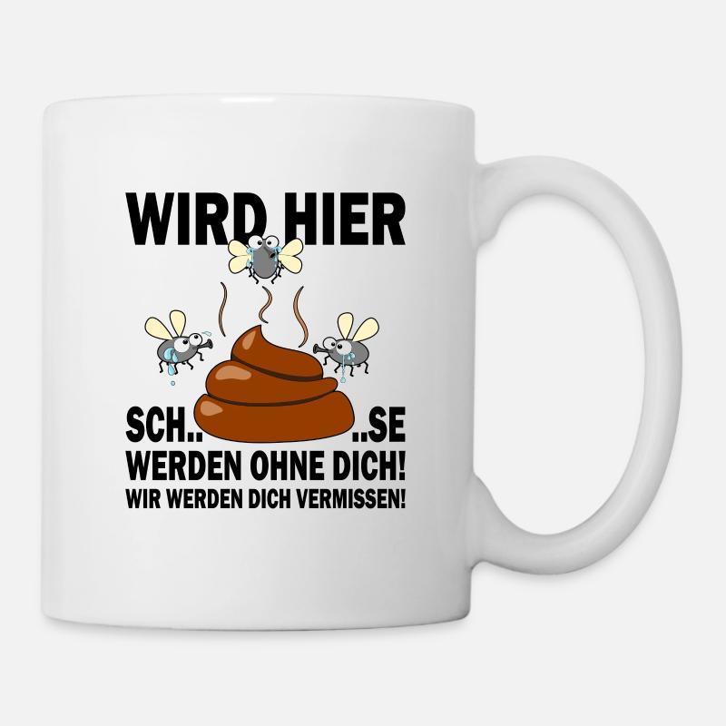 Glückwunsch zur Flucht wir werden dich vermissen - Tasse - Weiß
