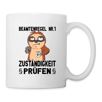 Beamtensprüche - öffentlicher Dienst - Faultier - Tasse - Weiß - Rechts
