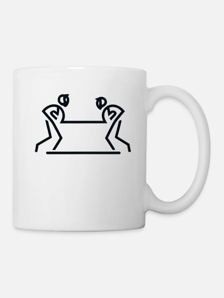 Zwei Personen fechten - Tasse - Weiß