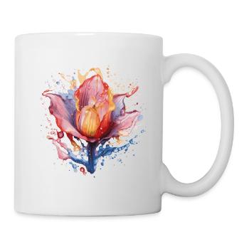 Tulipe arc-en-ciel - Mug blanc - blanc - Droite