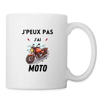 J peux pas j ai moto - Mug blanc - blanc - Droite