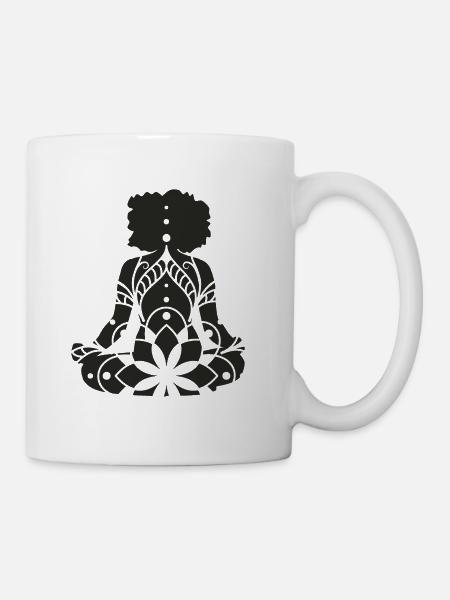 Yoga Meditation Mandala - Tasse - Weiß