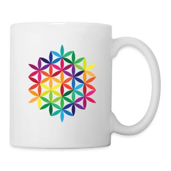 Regenbogenblume des Lebens 2 - Tasse - Weiß - Rechts