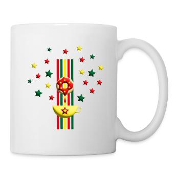 Weihnachten mit Donut und Bunten Sternen. - Tasse - Weiß - Rechts