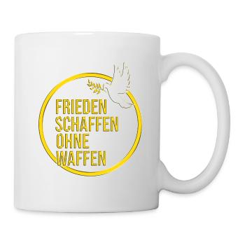 Friedenszeichen Friedenstaube Frieden - Tasse - Weiß - Rechts