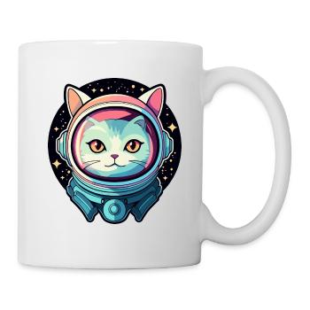 Katze Astronaut Illustration - Tasse - Weiß - Rechts