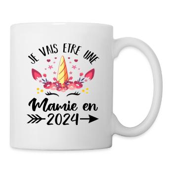 Mamie en 2024 cadeau licorne pour grand-mère - Mug blanc - blanc - Droite