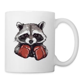 Waschbär boxen - Tasse - Weiß - Rechts