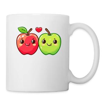 Apple Couple Love Heart Valentine's Day - Mug - white - Right