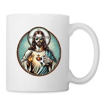 Jésus Football Cadeau Drôle Football Dieu Jésus Cadeau - Mug blanc - blanc - Droite