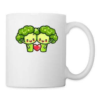 Brocoli Couple Amour Coeur Saint Valentin - Mug blanc - blanc - Droite