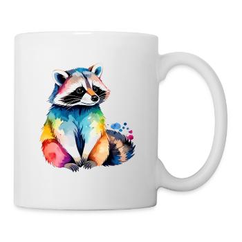 Illustration aquarelle de raton laveur - Mug blanc - blanc - Droite