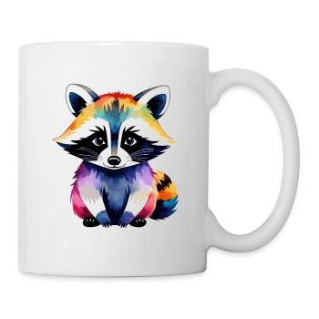 Illustration aquarelle de raton laveur - Mug blanc - blanc - Droite