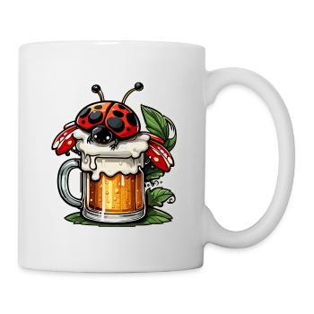 Ladybug / Lucky Charm / Dotted / New Year - Mug - white - Right