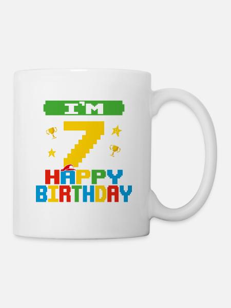 Sieben 7 Jahre 7. Geburtstag Alles Gute zum Geburtstag 7 Jahre alt - Tasse - Weiß