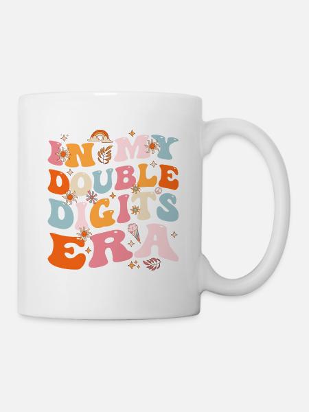 In My Double Digits Era 10 Year Old 10th Birthday - Mug blanc - blanc