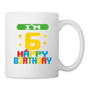Six 6yr 6th Birthday Happy Birthday 6 Years Old - Mug blanc - blanc - Droite
