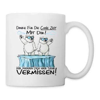 Wir werden dich vermissen - Jobwechsel Kollegen - Tasse - Weiß - Rechts